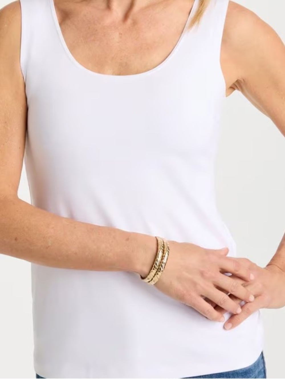 Chico's Optic White Microfiber Contemporary Tank Size XXL NWT